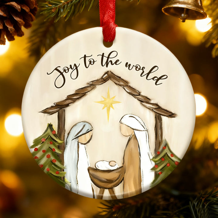 Christianartworkshop Gioia al mondo Decorazione della Natività: Promemoria di fede e allegria per gli alberi di Natale - image 4