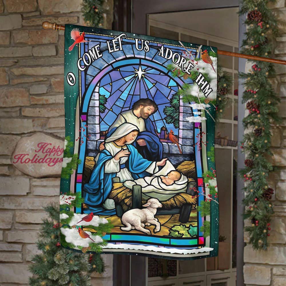 Bandiera da giardino con natività e pecore di Christianartworkshop: un delicato simbolo di grazia per i giardini delle feste - image 7