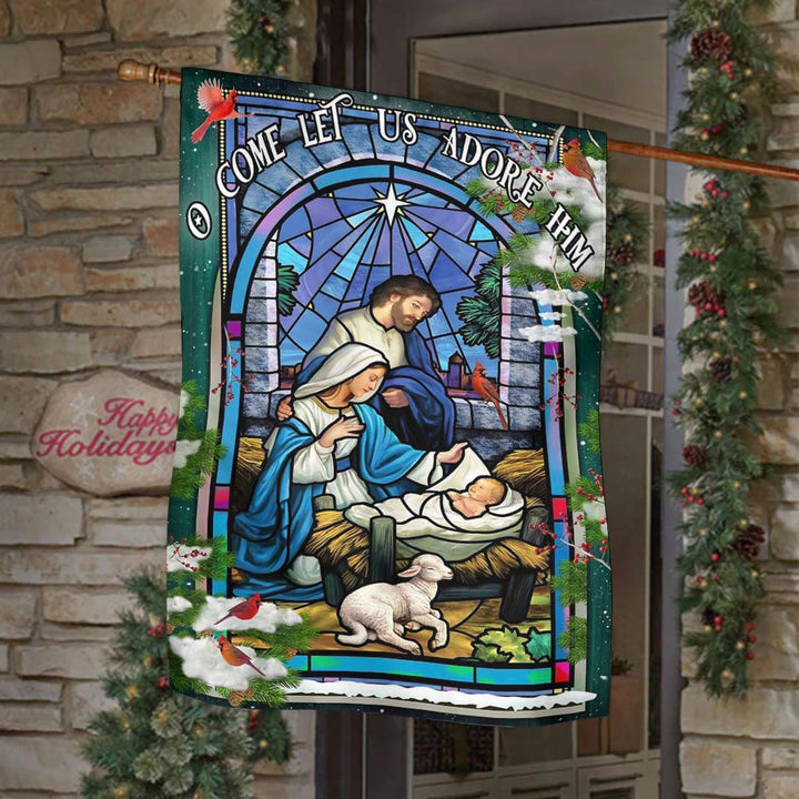 Bandiera da giardino con natività e pecore di Christianartworkshop: un delicato simbolo di grazia per i giardini delle feste - image 7