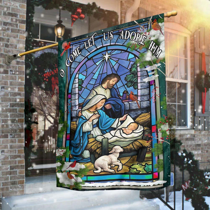 Bandiera da giardino con natività e pecore di Christianartworkshop: un delicato simbolo di grazia per i giardini delle feste - image 8