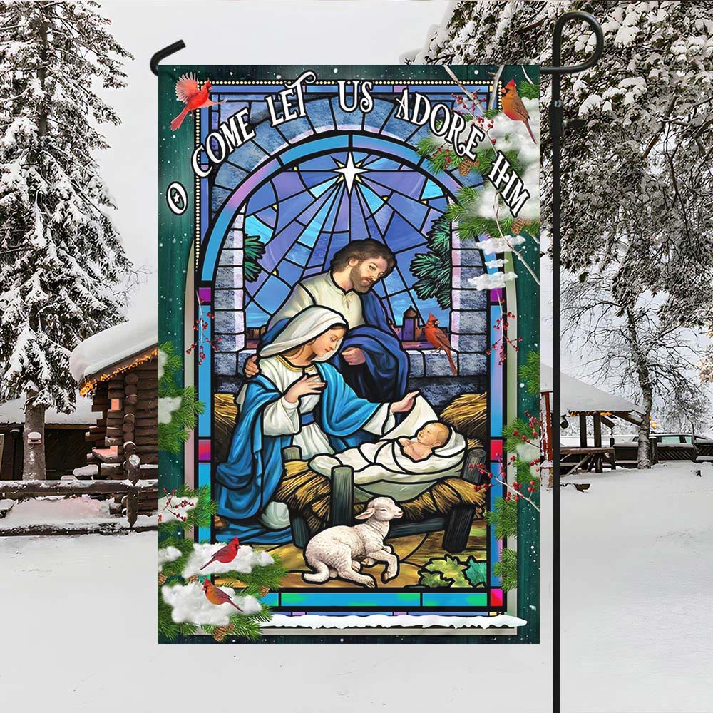 Bandiera da giardino con natività e pecore di Christianartworkshop: un delicato simbolo di grazia per i giardini delle feste - image 10