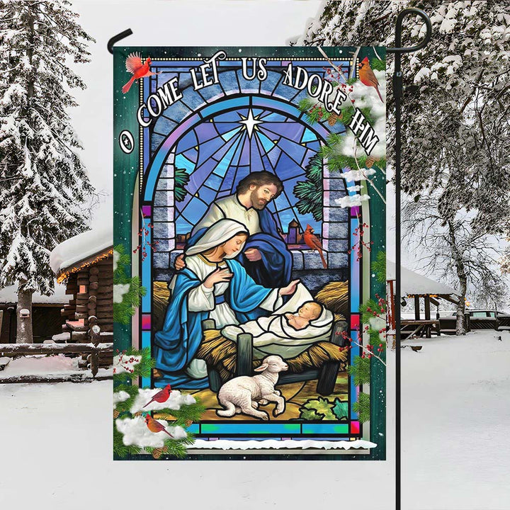 Bandiera da giardino con natività e pecore di Christianartworkshop: un delicato simbolo di grazia per i giardini delle feste - image 10
