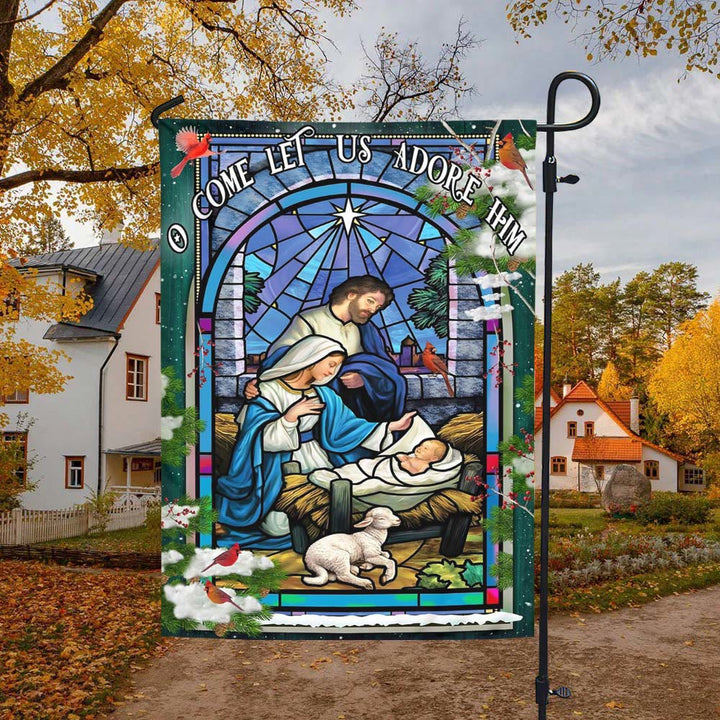 Bandiera da giardino con natività e pecore di Christianartworkshop: un delicato simbolo di grazia per i giardini delle feste - image 9
