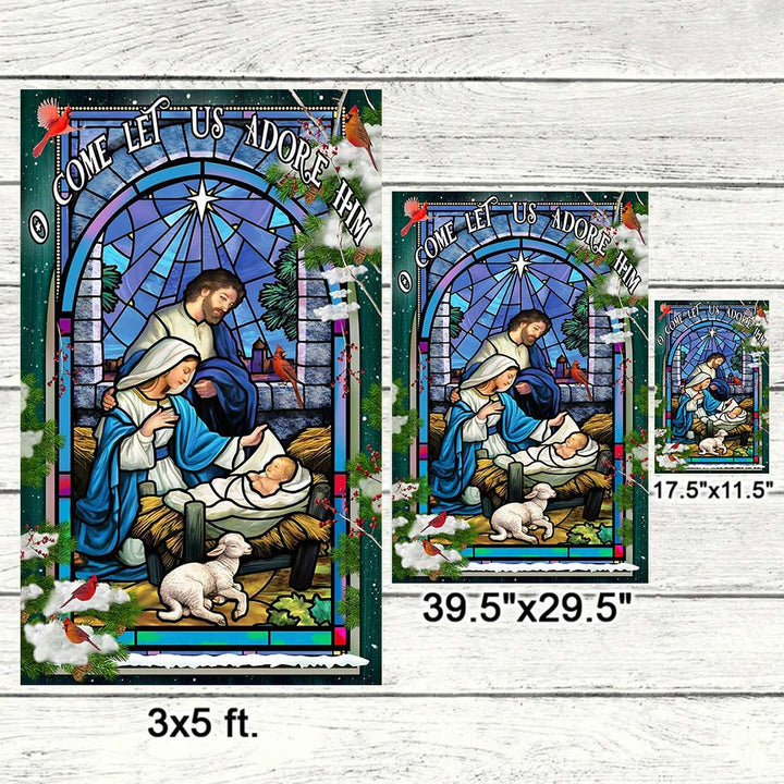 Bandiera da giardino con natività e pecore di Christianartworkshop: un delicato simbolo di grazia per i giardini delle feste - image 11