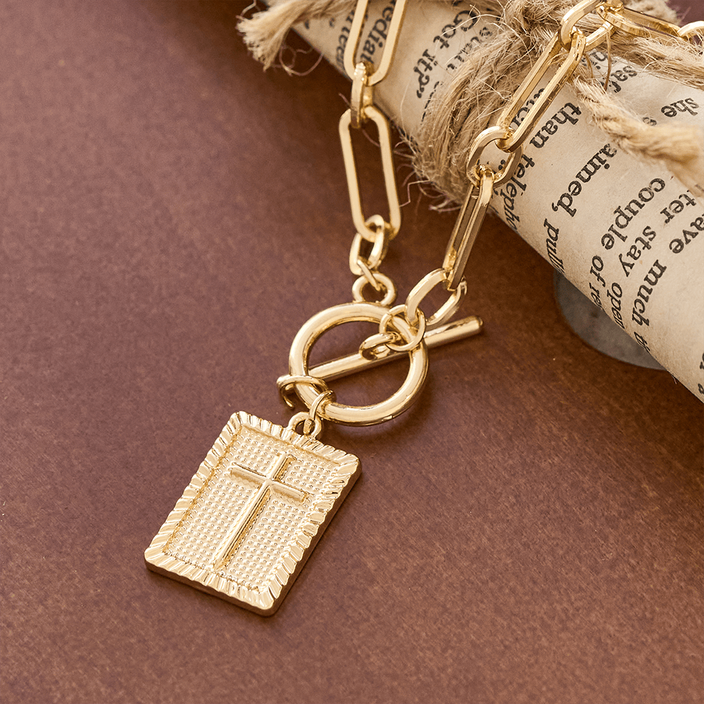 Collana con croce Christianartworkshop : promemoria quotidiano di fede e artigianato artistico per i credenti - D'oro - image 0
