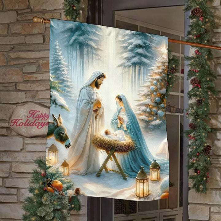 Christianartworkshop Bandiera del giardino della Natività "Gesù è la ragione": promemoria di fede e gioia per i giardini - image 8