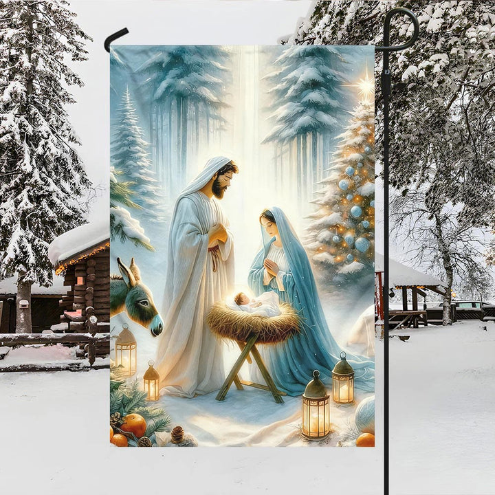 Christianartworkshop Bandiera del giardino della Natività "Gesù è la ragione": promemoria di fede e gioia per i giardini - B - 90×150 cm (3×5 piedi) - image 6