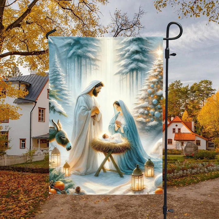 Christianartworkshop Bandiera del giardino della Natività "Gesù è la ragione": promemoria di fede e gioia per i giardini - image 10