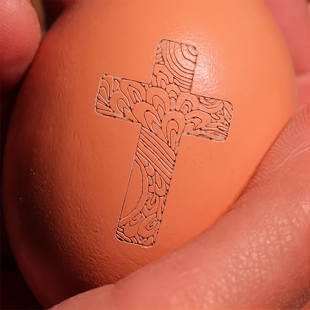 Decorazione per uova di Pasqua con motivo a croce di Christianartworkshop: promemoria di fede e speranza per gli spazi - image 1
