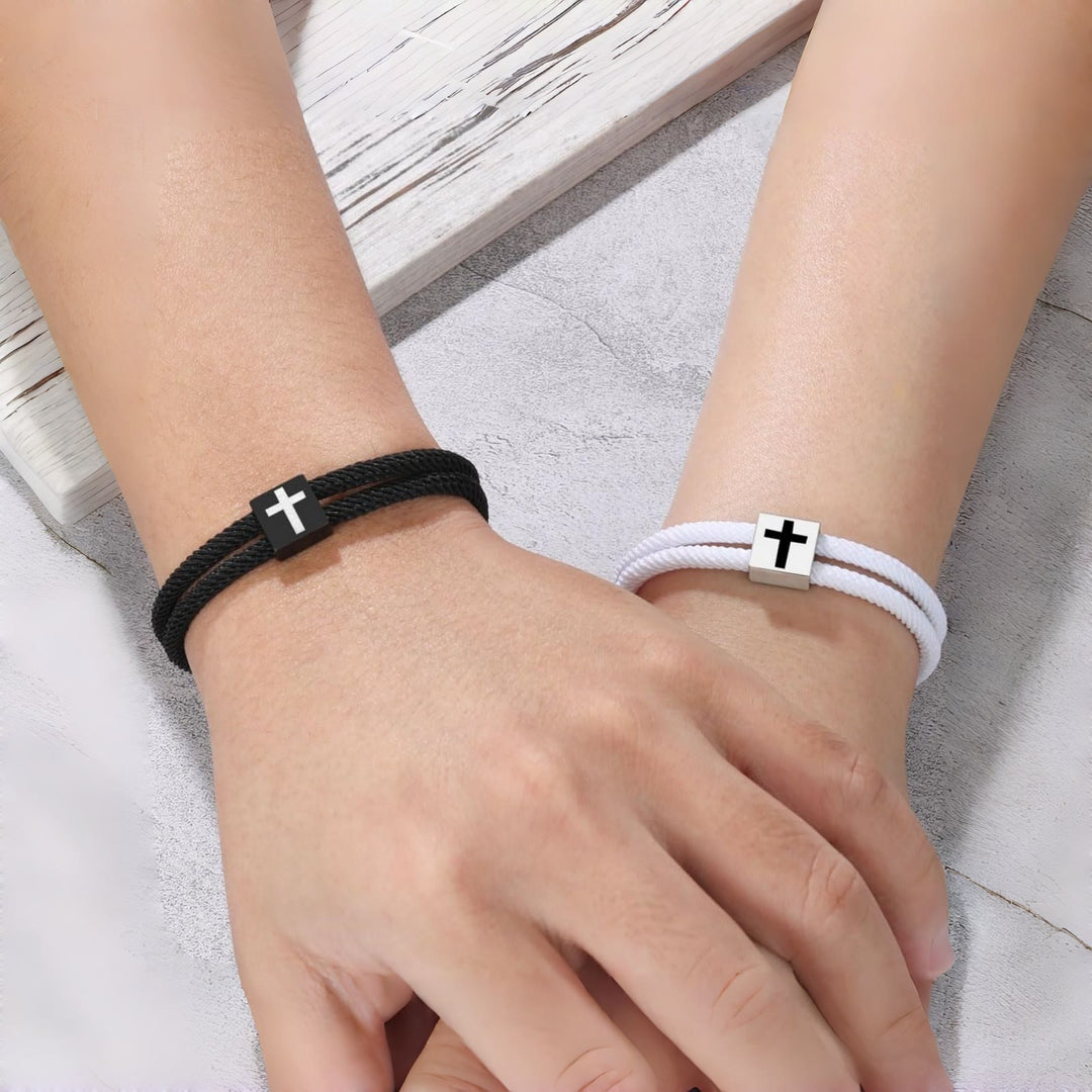Christianartworkshop Milano Bracciale con croce in corda con buono regalo: benedizione premurosa per battesimo e traguardi - image 13