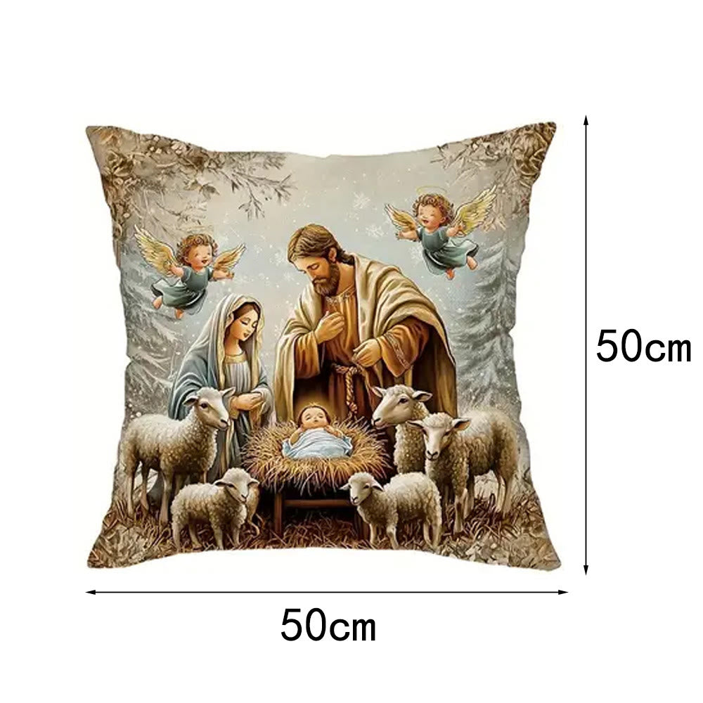 Cuscino a tema Natività Christianartworkshop da 4 pezzi: compagno silenzioso per le zone giorno - UN - 19,7''*19,7''/50*50cm - image 8