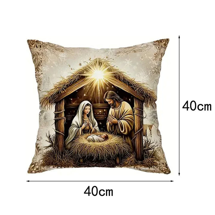 Cuscino a tema Natività Christianartworkshop da 4 pezzi: compagno silenzioso per le zone giorno - B - 15,7''*15,7''/40*40cm - image 9
