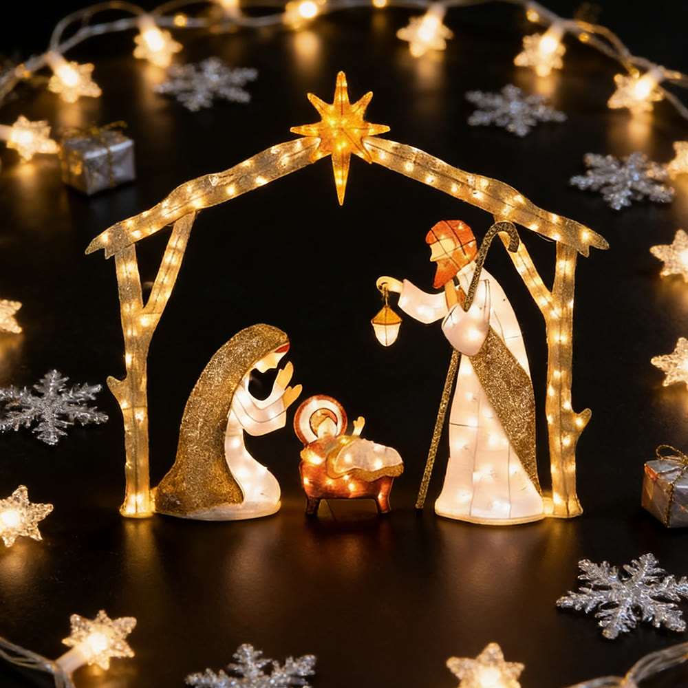 Christianartworkshop Presepe illuminato: un luminoso omaggio alla fede e alla meraviglia del Natale - image 1