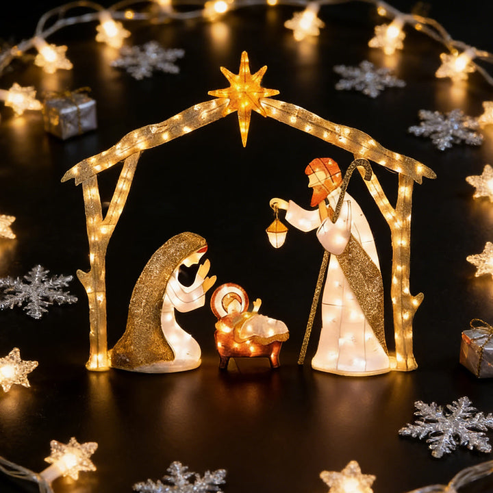 Christianartworkshop Presepe illuminato: un luminoso omaggio alla fede e alla meraviglia del Natale - image 1