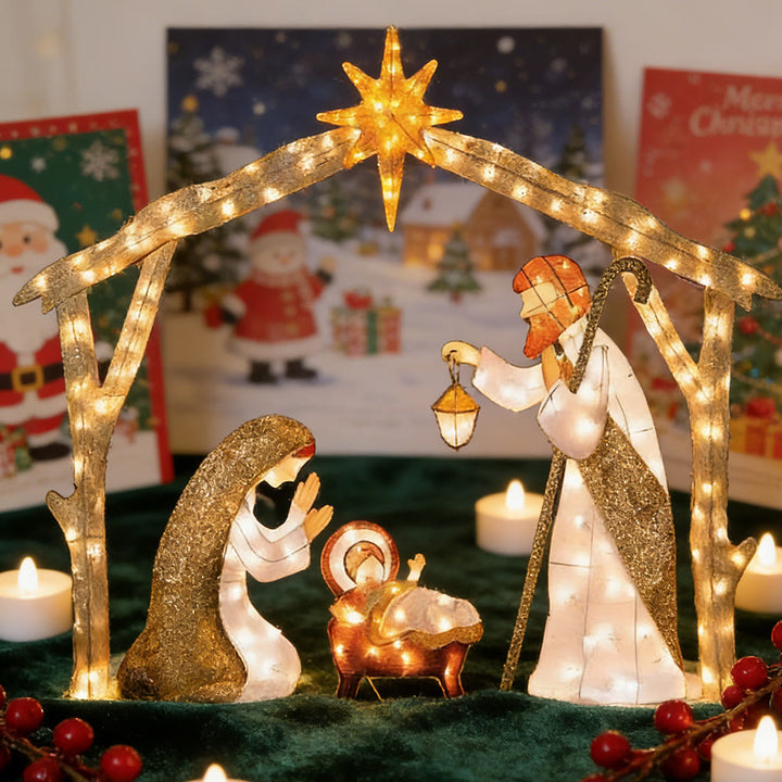 Christianartworkshop Presepe illuminato: un luminoso omaggio alla fede e alla meraviglia del Natale - image 9