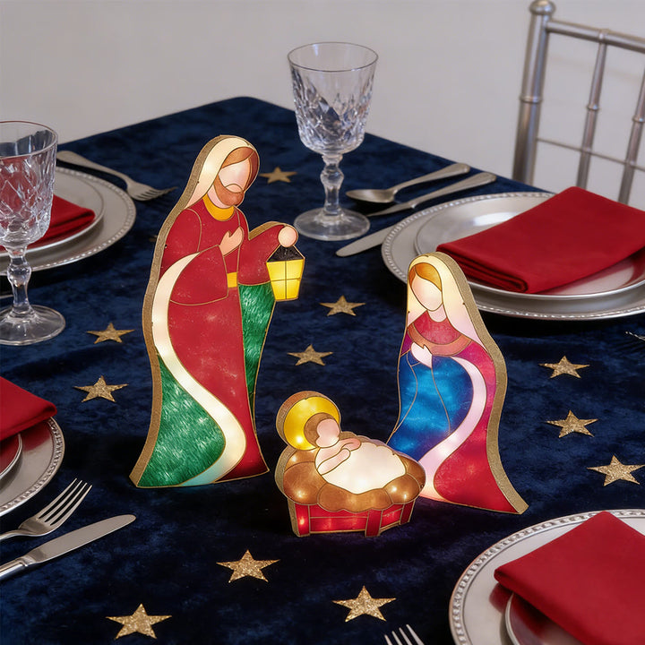 Christianartworkshop Serie di decorazioni luminose a forma di stella della Natività: Presenza divina e riverenza natalizia - image 3