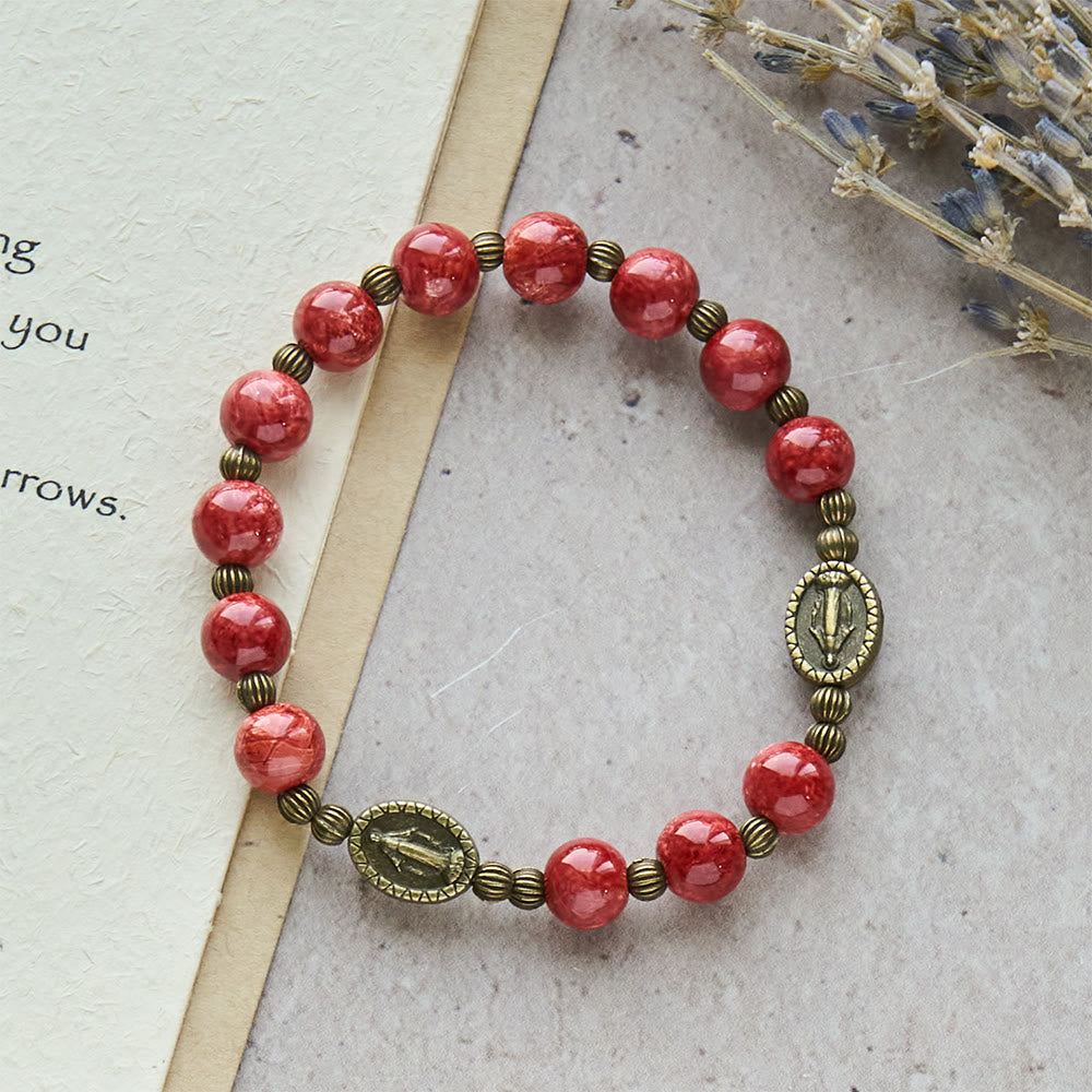 Christianartworkshop: rosario e bracciale in vetro con dipinti ad olio: promemoria di fede e grazia per momenti di raccoglimento. - image 19