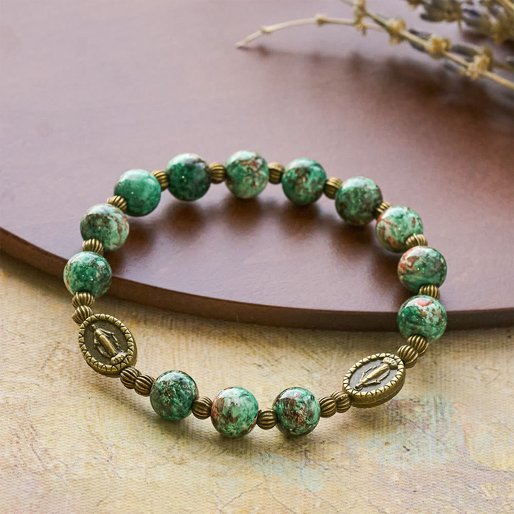 Christianartworkshop: rosario e bracciale in vetro con dipinti ad olio: promemoria di fede e grazia per momenti di raccoglimento. - image 18