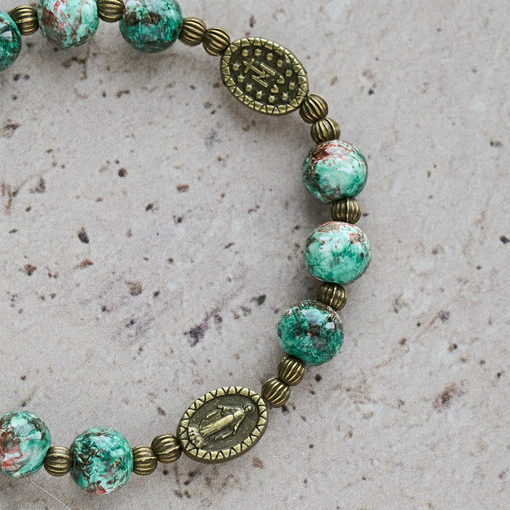 Christianartworkshop: rosario e bracciale in vetro con dipinti ad olio: promemoria di fede e grazia per momenti di raccoglimento. - image 22