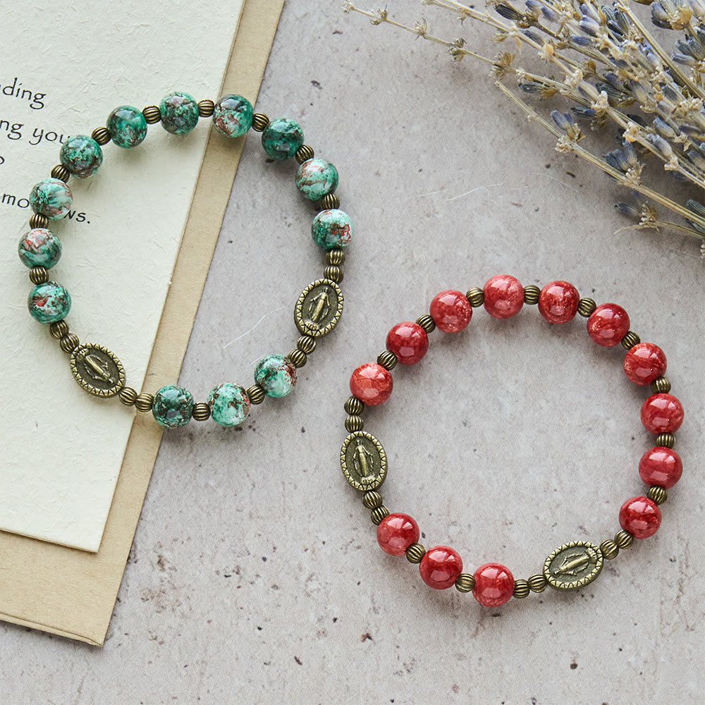 Christianartworkshop: rosario e bracciale in vetro con dipinti ad olio: promemoria di fede e grazia per momenti di raccoglimento. - image 10