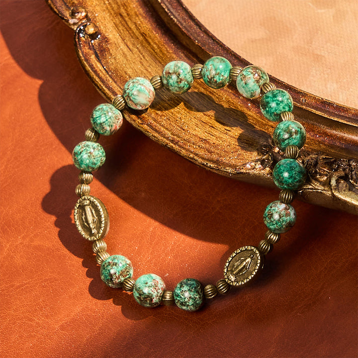 Christianartworkshop: rosario e bracciale in vetro con dipinti ad olio: promemoria di fede e grazia per momenti di raccoglimento. - image 16