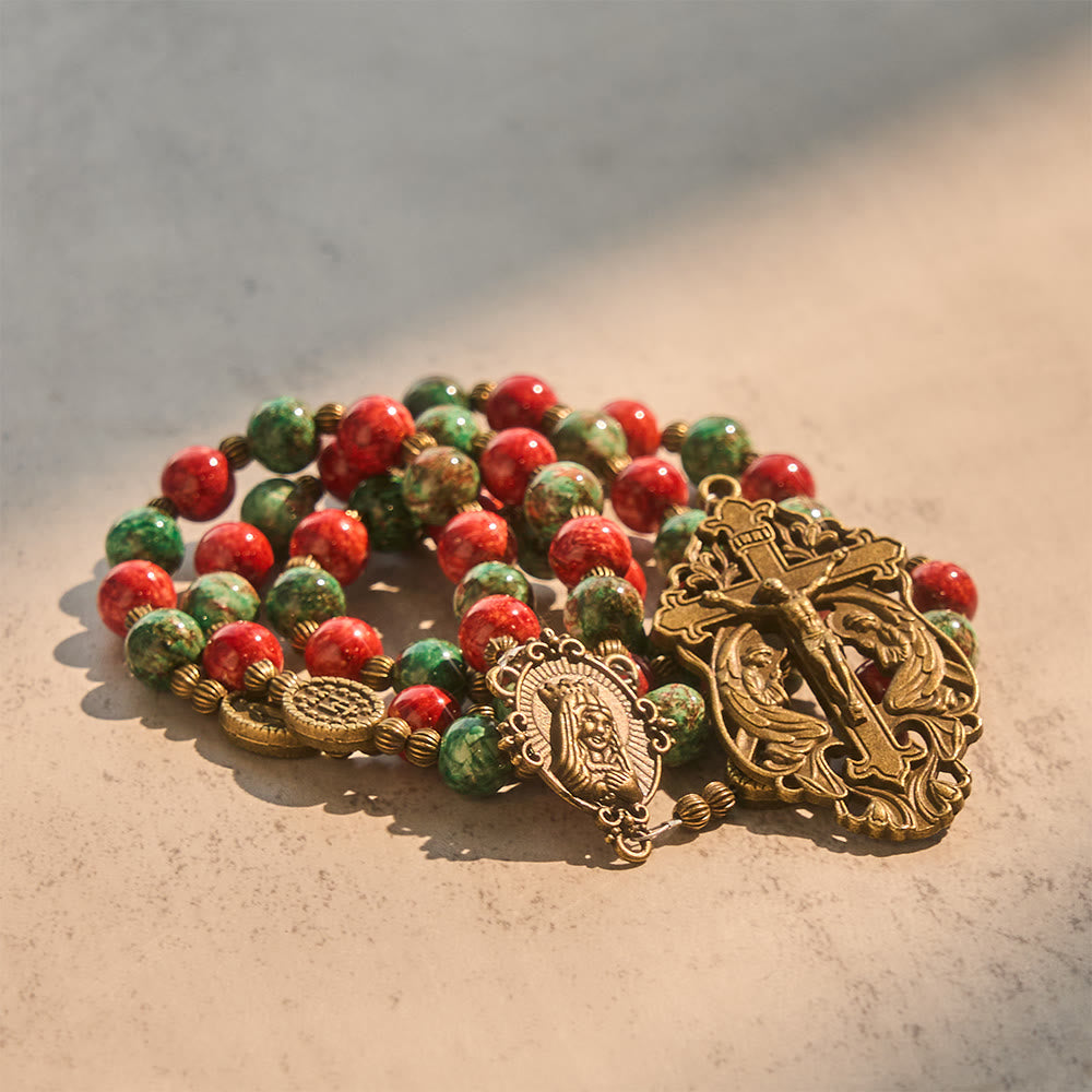 Christianartworkshop: rosario e bracciale in vetro con dipinti ad olio: promemoria di fede e grazia per momenti di raccoglimento. - image 4