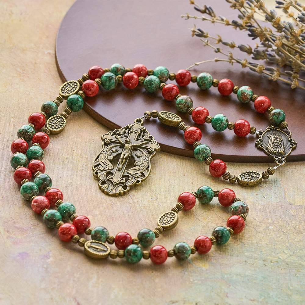 Christianartworkshop: rosario e bracciale in vetro con dipinti ad olio: promemoria di fede e grazia per momenti di raccoglimento. - image 3