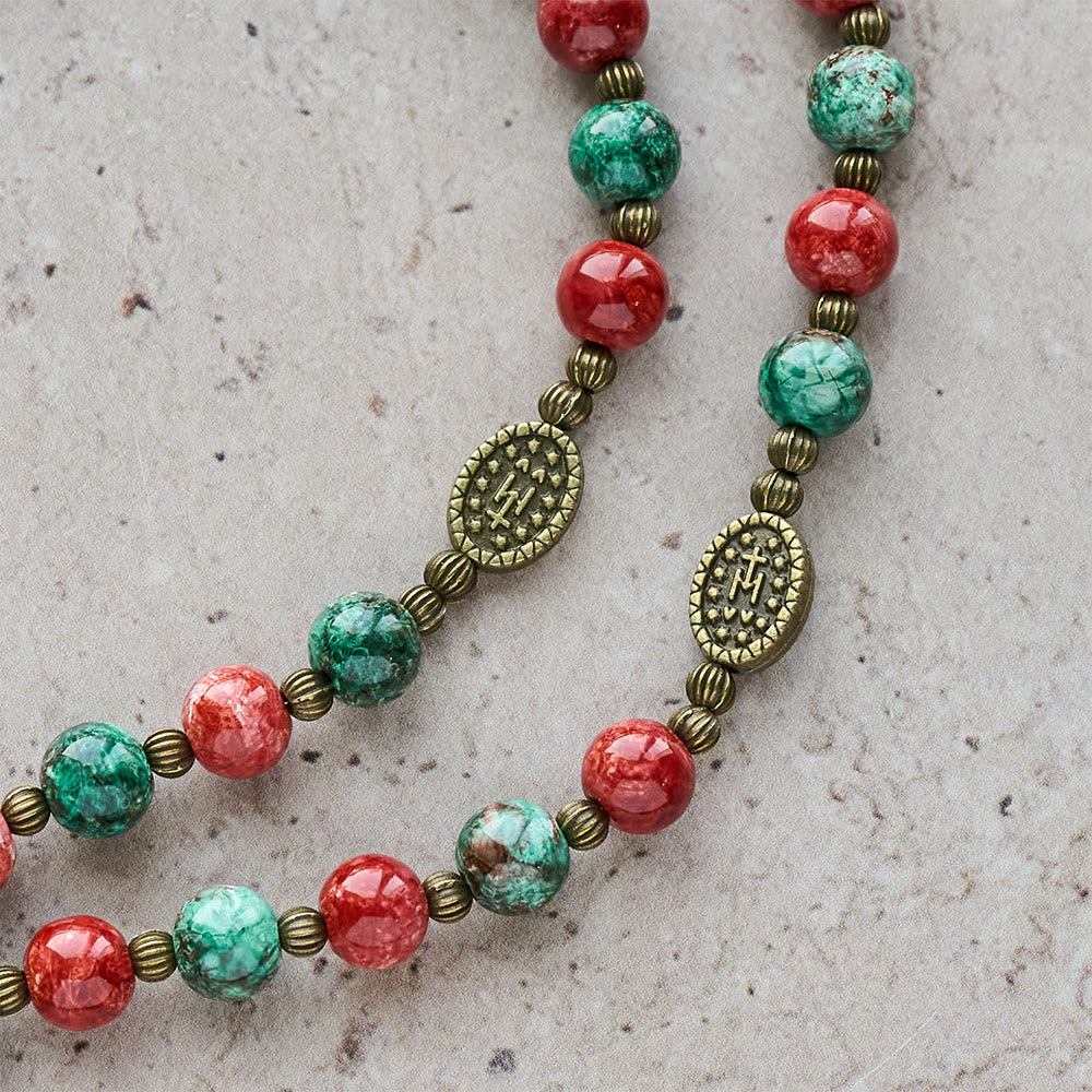 Christianartworkshop: rosario e bracciale in vetro con dipinti ad olio: promemoria di fede e grazia per momenti di raccoglimento. - image 7