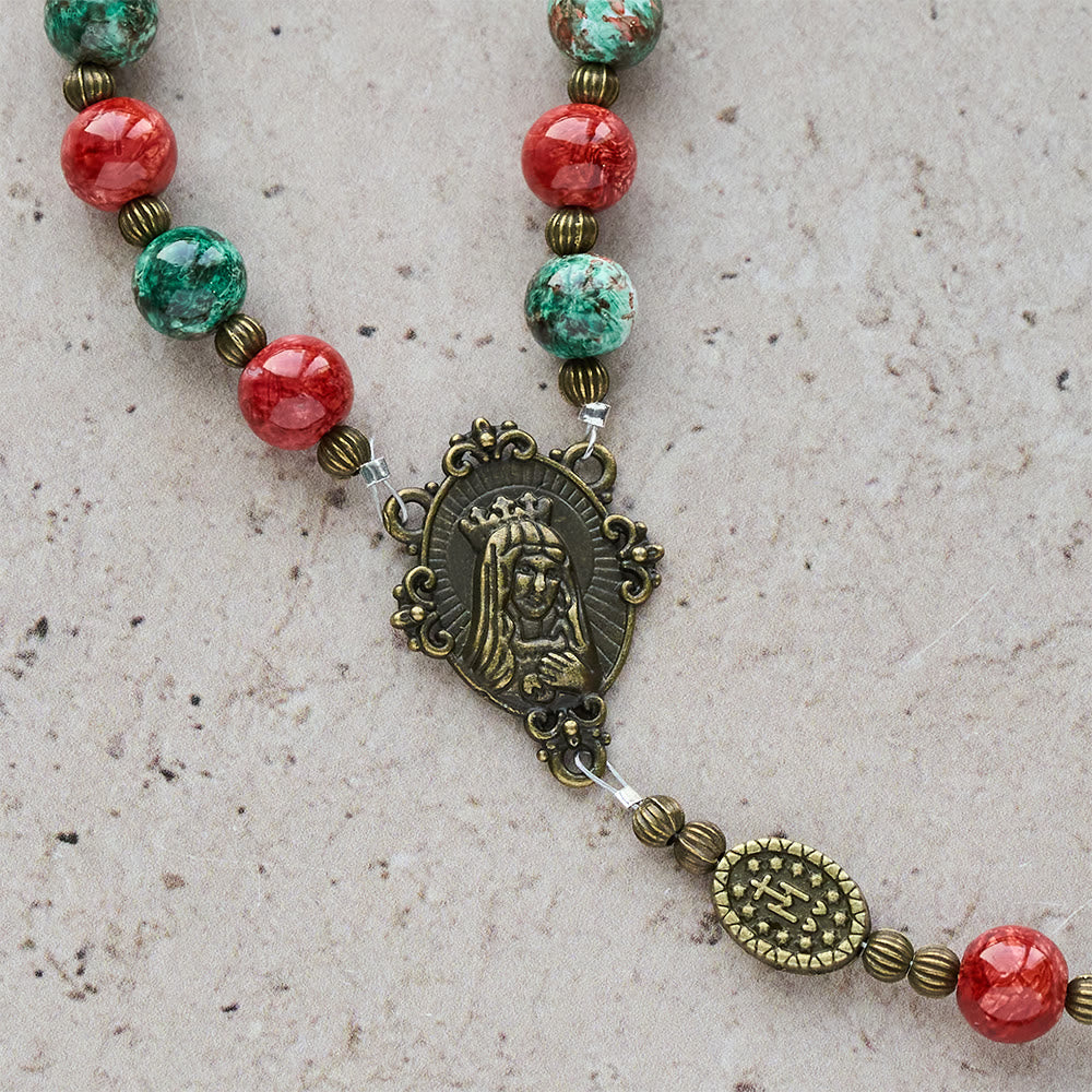 Christianartworkshop: rosario e bracciale in vetro con dipinti ad olio: promemoria di fede e grazia per momenti di raccoglimento. - image 8