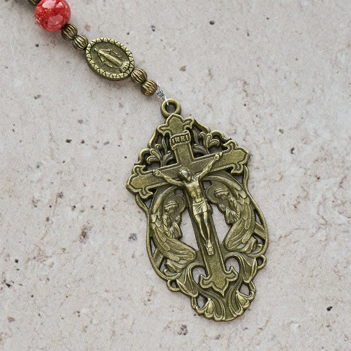 Christianartworkshop: rosario e bracciale in vetro con dipinti ad olio: promemoria di fede e grazia per momenti di raccoglimento. - image 9