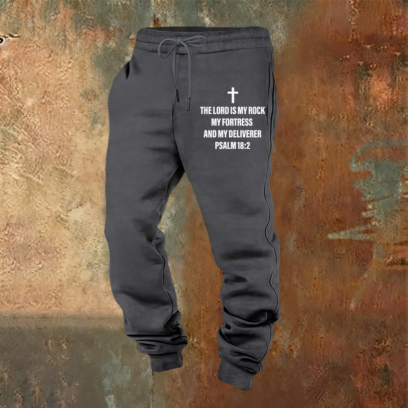 Christianartworkshop Salmo 18:2 con pantaloni della tuta a forma di croce: da indossare ogni giorno con fede incrollabile - Grigio caldo - 2XL - image 16