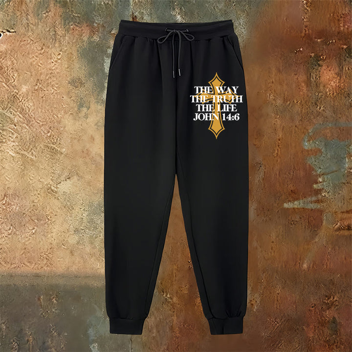 Pantaloni della tuta con croce di John Verse Christianartworkshop : ideali per la chiesa e per le giornate informali - image 2