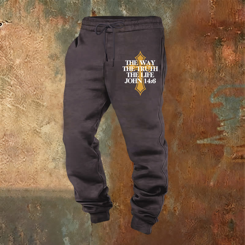 Pantaloni della tuta con croce di John Verse Christianartworkshop : ideali per la chiesa e per le giornate informali - Grigio scuro - 2XL - image 8