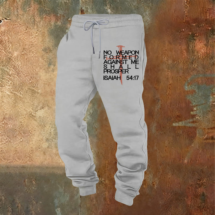 Christianartworkshop Isaia 54:17 Pantaloni della tuta: fedeli compagni per le routine quotidiane - Grigio chiaro - 2XL - image 16