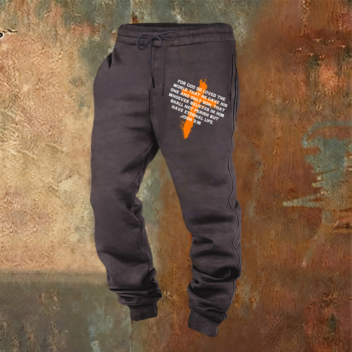 Christianartworkshop Pantaloni della tuta Giovanni 3:16: da indossare ogni giorno con fede gentile - Grigio scuro - 2XL - image 16