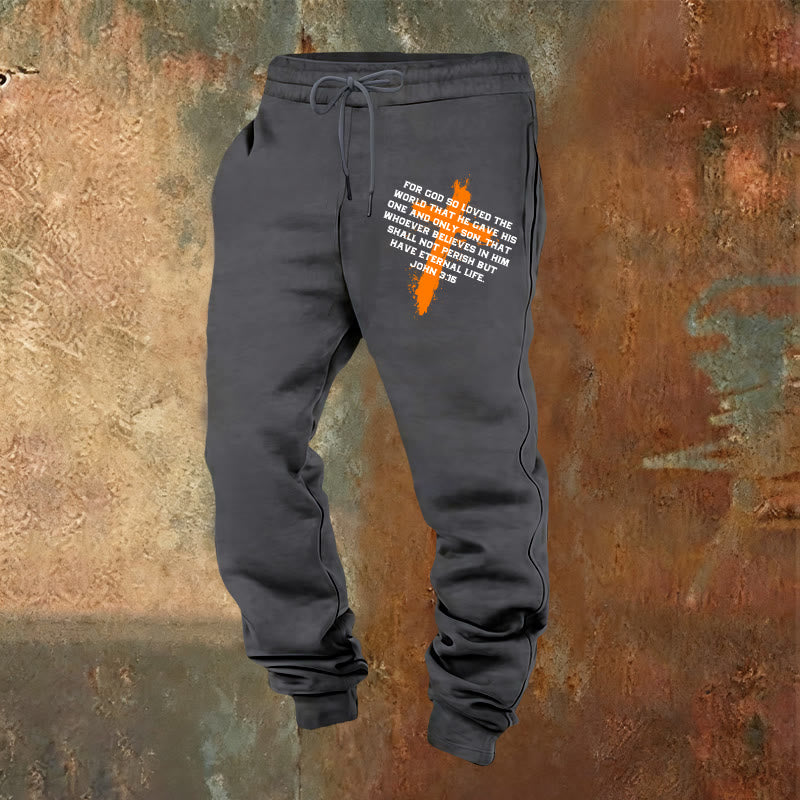 Christianartworkshop Pantaloni della tuta Giovanni 3:16: da indossare ogni giorno con fede gentile - Grigio caldo - 2XL - image 4