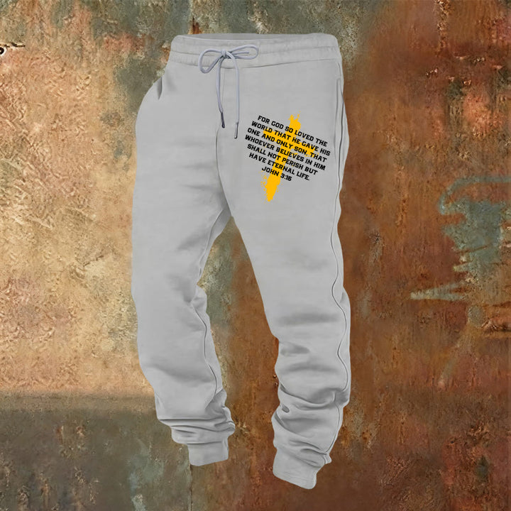 Christianartworkshop Pantaloni della tuta Giovanni 3:16: da indossare ogni giorno con fede gentile - Grigio chiaro - 2XL - image 20