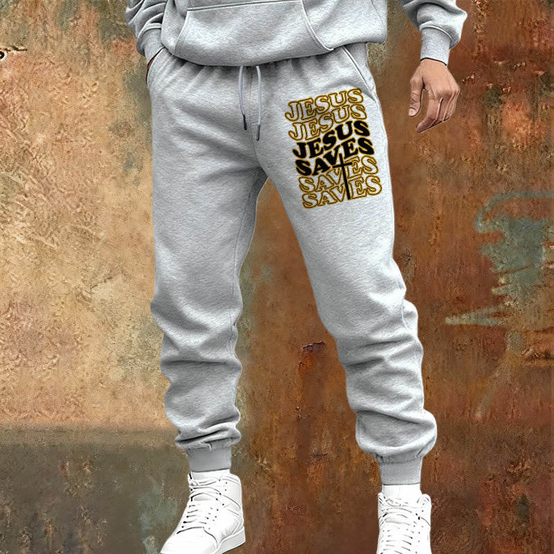 Christianartworkshop Gesù salva i pantaloni della tuta: conforto quotidiano avvolto nella devozione - image 1