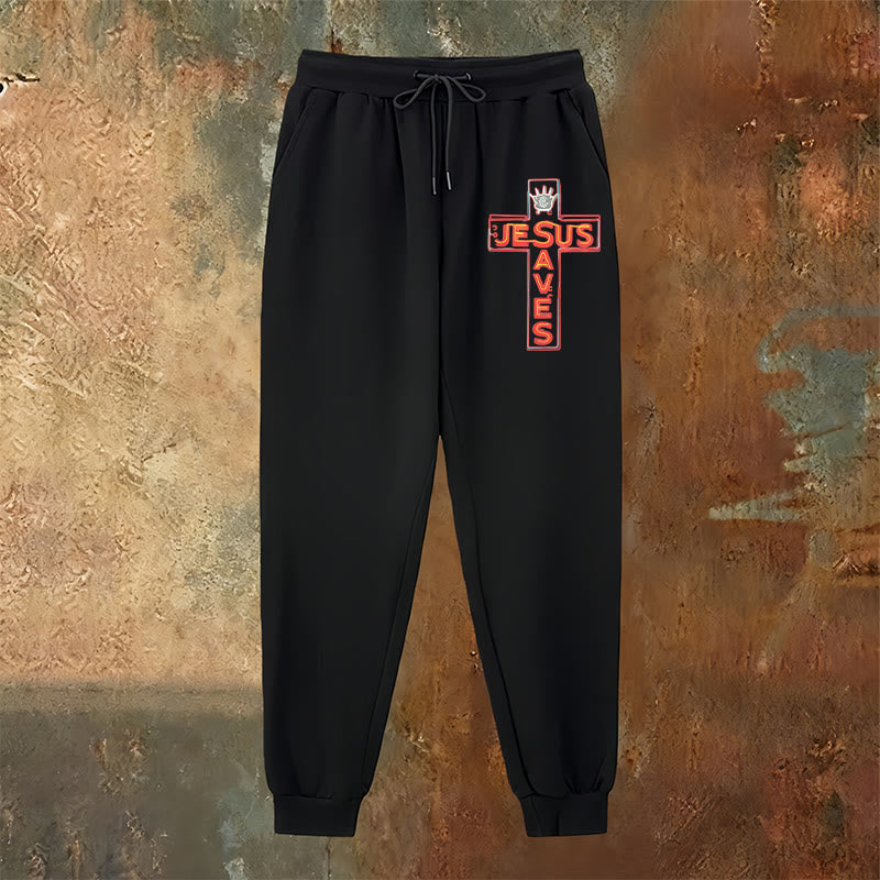 Christianartworkshop Croce e pantaloni della tuta "Gesù salva": abbigliamento quotidiano legato alla Sua promessa - image 22