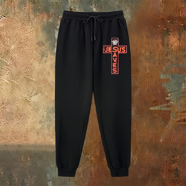 Christianartworkshop Croce e pantaloni della tuta "Gesù salva": abbigliamento quotidiano legato alla Sua promessa - image 22