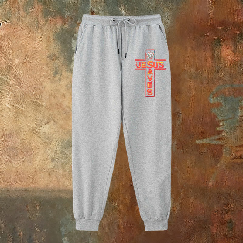 Christianartworkshop Croce e pantaloni della tuta "Gesù salva": abbigliamento quotidiano legato alla Sua promessa - image 10
