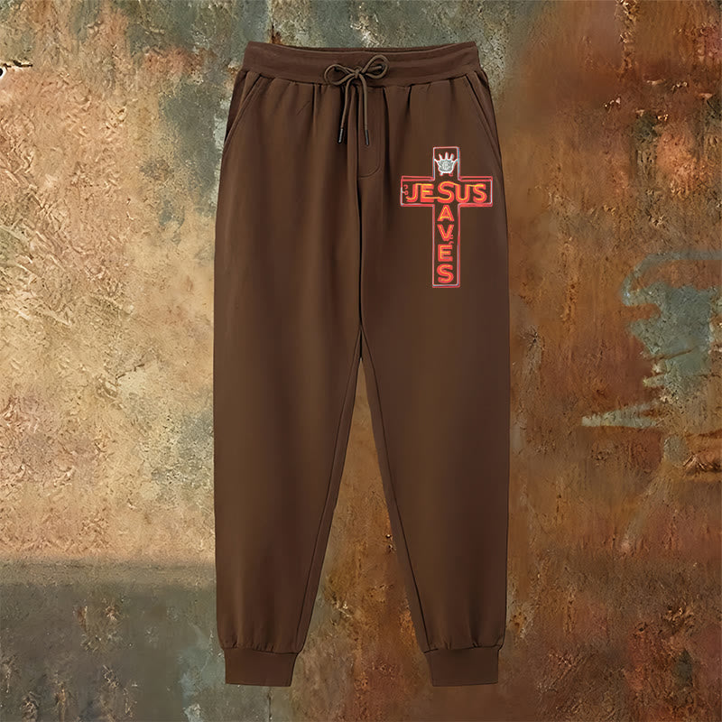 Christianartworkshop Croce e pantaloni della tuta "Gesù salva": abbigliamento quotidiano legato alla Sua promessa - image 14