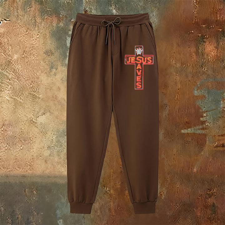 Christianartworkshop Croce e pantaloni della tuta "Gesù salva": abbigliamento quotidiano legato alla Sua promessa - image 14