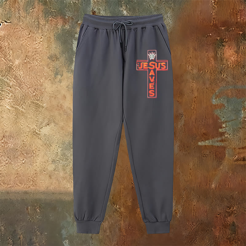 Christianartworkshop Croce e pantaloni della tuta "Gesù salva": abbigliamento quotidiano legato alla Sua promessa - image 18