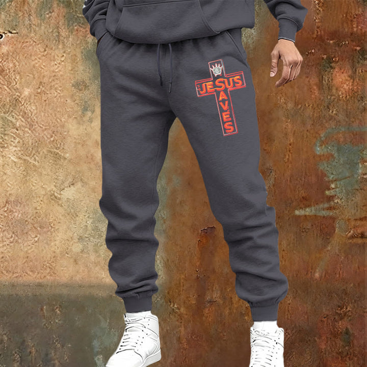 Christianartworkshop Croce e pantaloni della tuta "Gesù salva": abbigliamento quotidiano legato alla Sua promessa - image 17