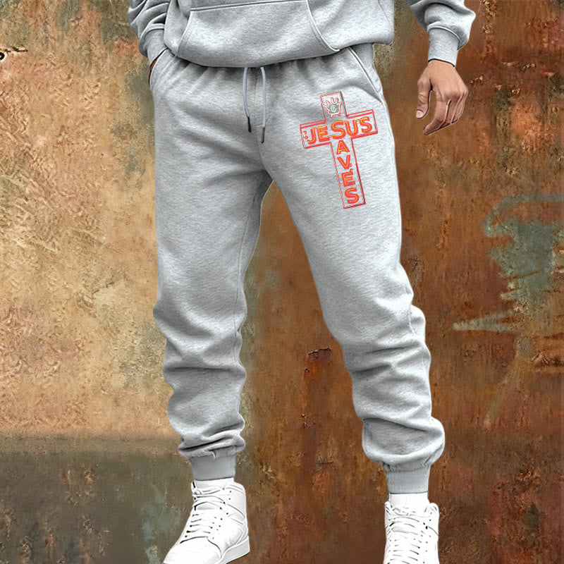 Christianartworkshop Croce e pantaloni della tuta "Gesù salva": abbigliamento quotidiano legato alla Sua promessa - image 9
