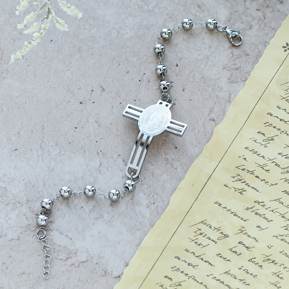 Braccialetto di perline pieno di grazia Christianartworkshop : ciondolo a forma di croce per delicati promemoria - image 6