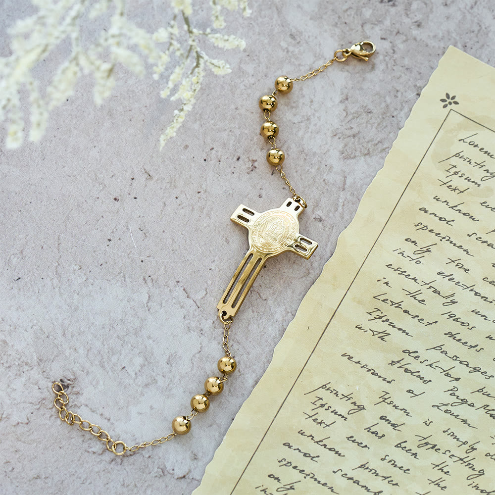 Braccialetto di perline pieno di grazia Christianartworkshop : ciondolo a forma di croce per delicati promemoria - image 2