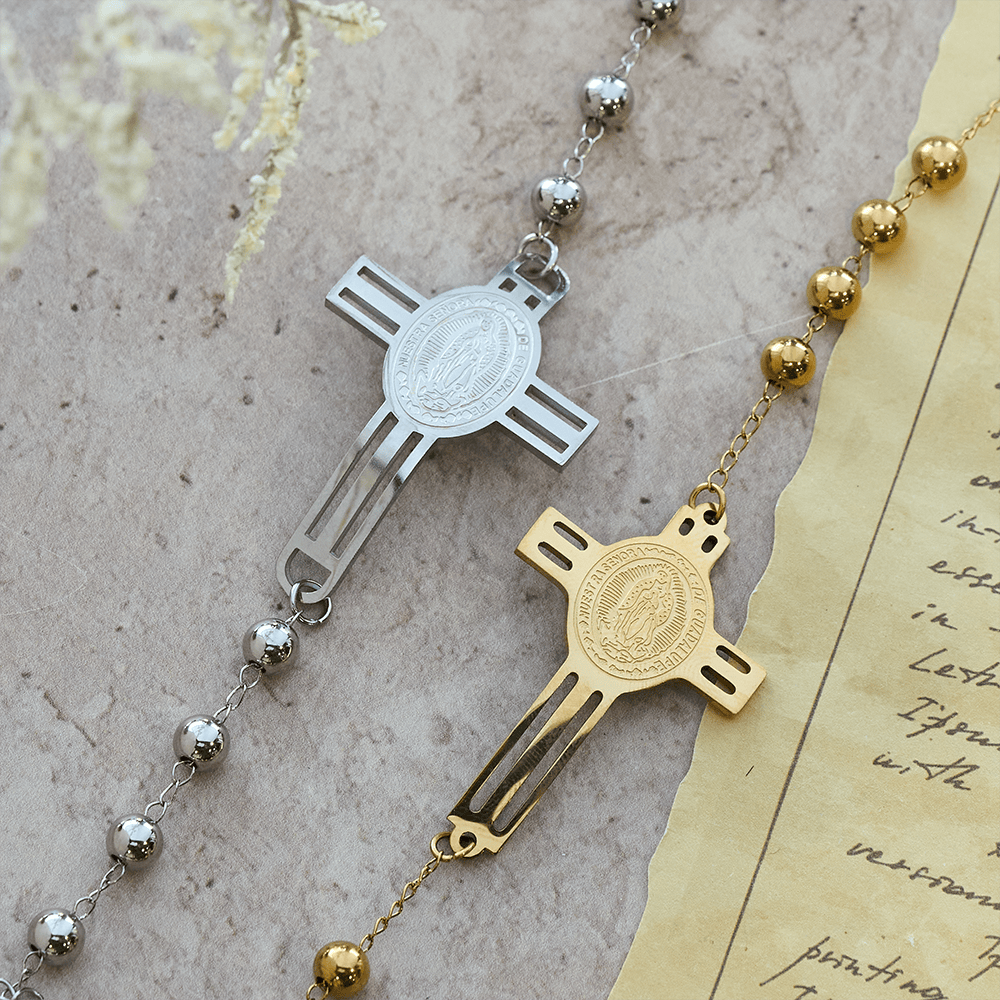 Braccialetto di perline pieno di grazia Christianartworkshop : ciondolo a forma di croce per delicati promemoria - image 0