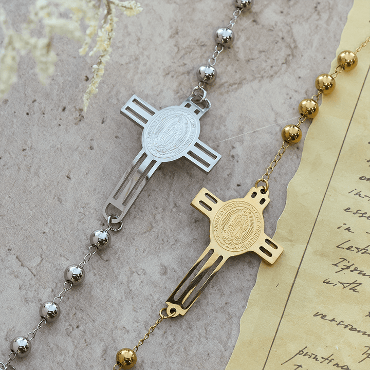 Braccialetto di perline pieno di grazia Christianartworkshop : ciondolo a forma di croce per delicati promemoria - image 0